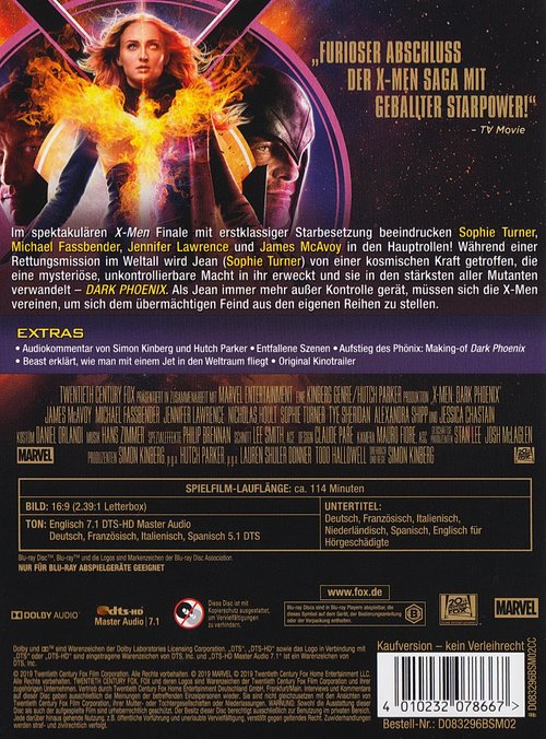X-Men: Dark Phoenix (Limitierte Blu-ray™ Steelbook™-Edition)